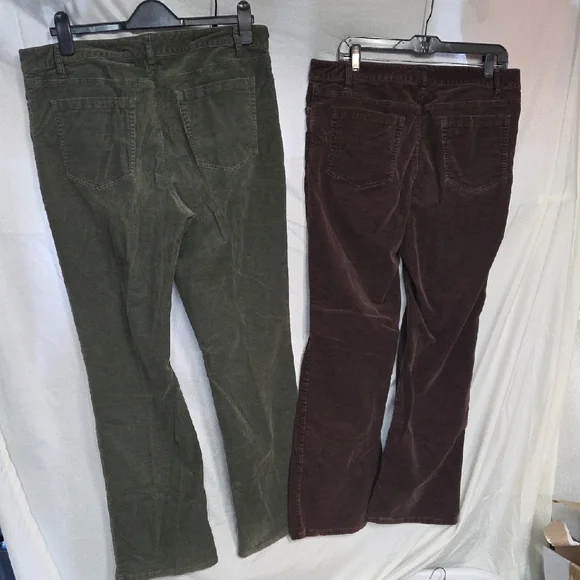 Coldwater Creek Corduroy Pants in Olive and Burgundy Sz 14 - Picture 6 of 15